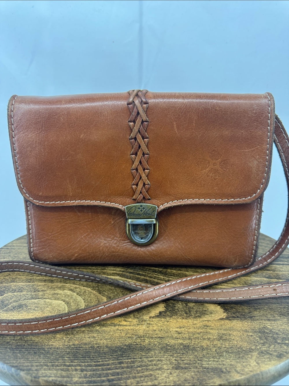 Patricia Nash Heritage Bianco Braided Leather Convertible Crossbody Purse Wallet